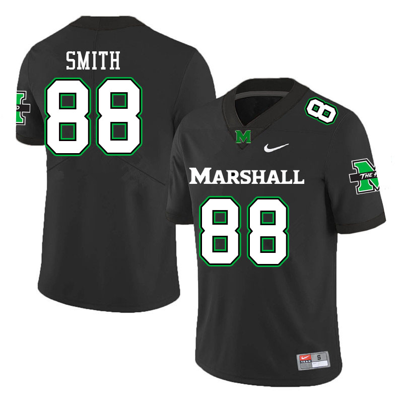 Men #88 Rahmod Smith Marshall Thundering Herd College Football Jerseys Stitched-Black - Click Image to Close